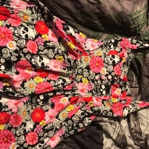 Skull and flower pinup halter dress